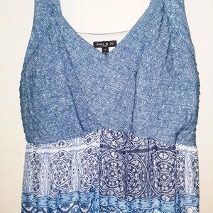 Sami & Jo |  Blue & Jean Waterfall Maxi Dress